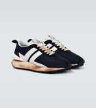 Lanvin - Bumpr suede-paneled mesh sneakers