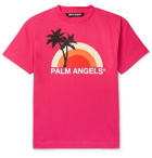 Palm Angels - Printed Cotton-Jersey T-Shirt - Pink