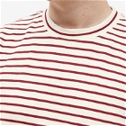 General Admission Men's Striped Slub T-Shirt in Natural Burgundy