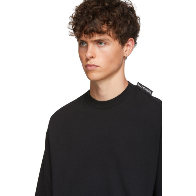 Balenciaga Black Logo Tab Regular T-Shirt Balenciaga