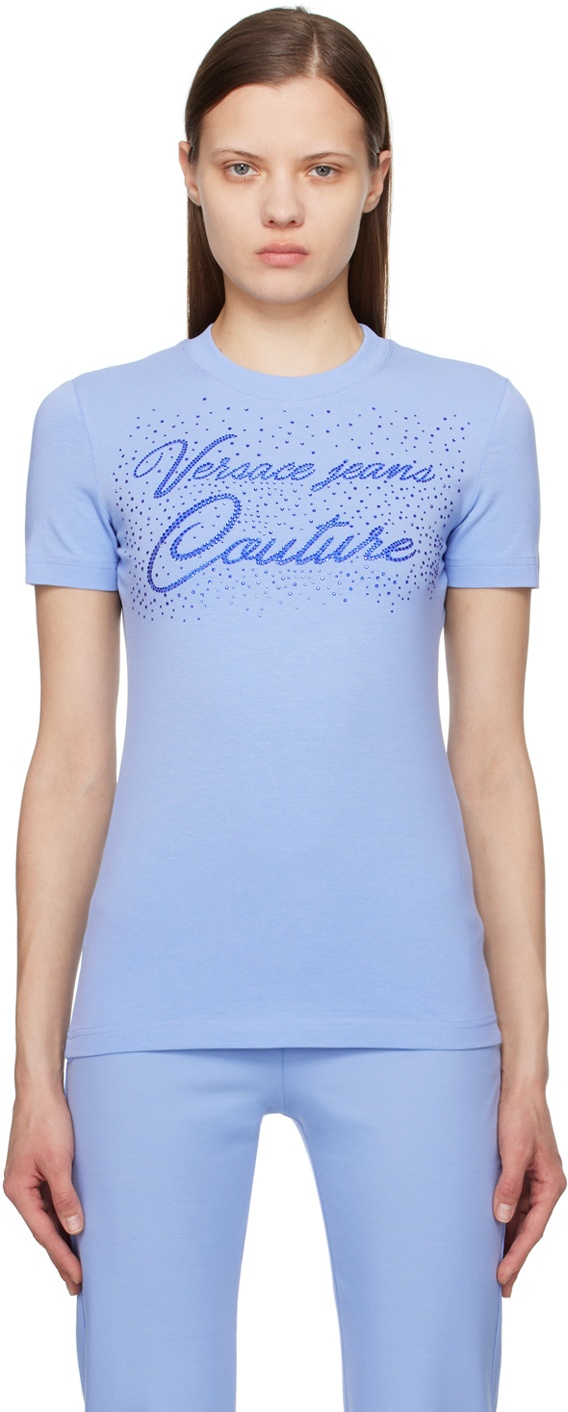 Photo: Versace Jeans Couture Blue Crystal-Cut T-Shirt