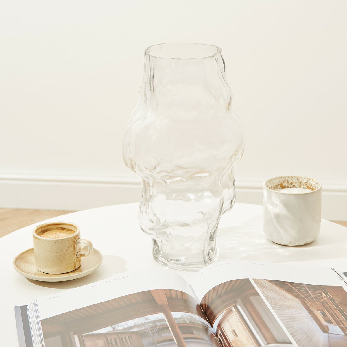 HKLiving Cloud Glass Vase - High in Clear 