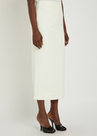 Roland Mouret Crepe Midi Skirt Cream