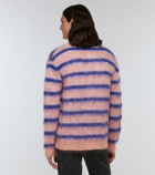 Marni - Striped brushed mohair-blend cardigan