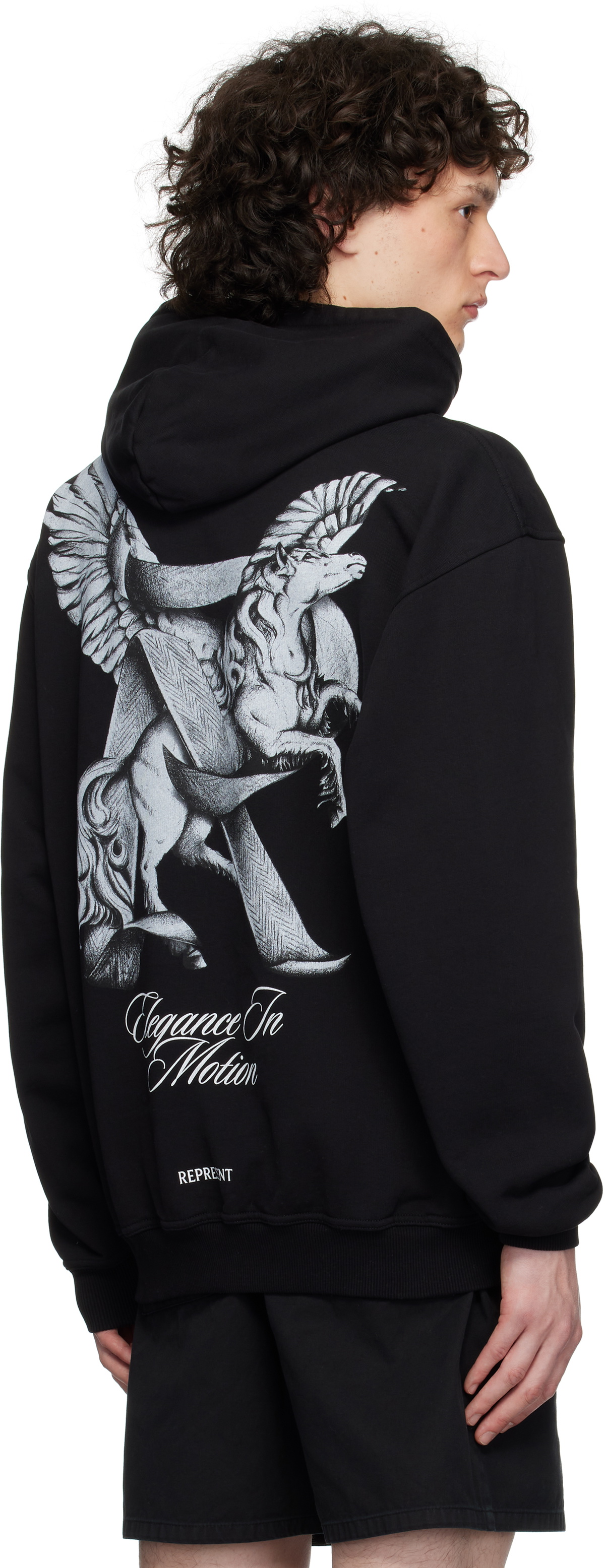 パーカー・フーディ REPRESENT ELEGANCE IN MOTION HOODIE IN COTTON JERSEY Elegance In Motion Hoodie | Jet Black | REPRESENT