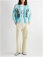 POLITE WORLDWIDE® - Embroidered Tie-Dyed Hemp and Cotton-Blend Cardigan - Blue