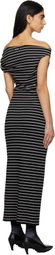 MSGM Black & White Striped Midi Dress