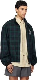 We11done Green Classic Check Herrington Jacket