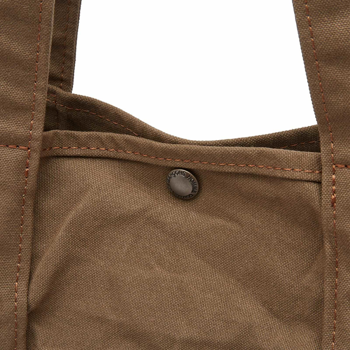robe de chambre Comme des Garçons canvas Logo print Shoulder Bag RK-K204 Khaki x Brown