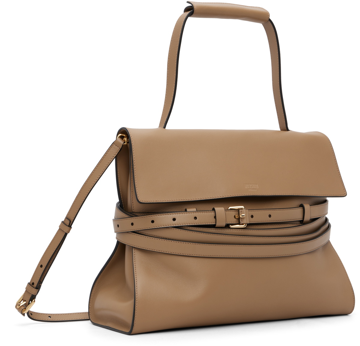 Moschino Beige 'Tie Me' Medium Bag