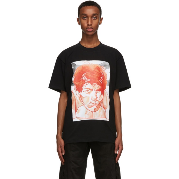 Photo: JW Anderson Black Oversized Printed Face T-Shirt