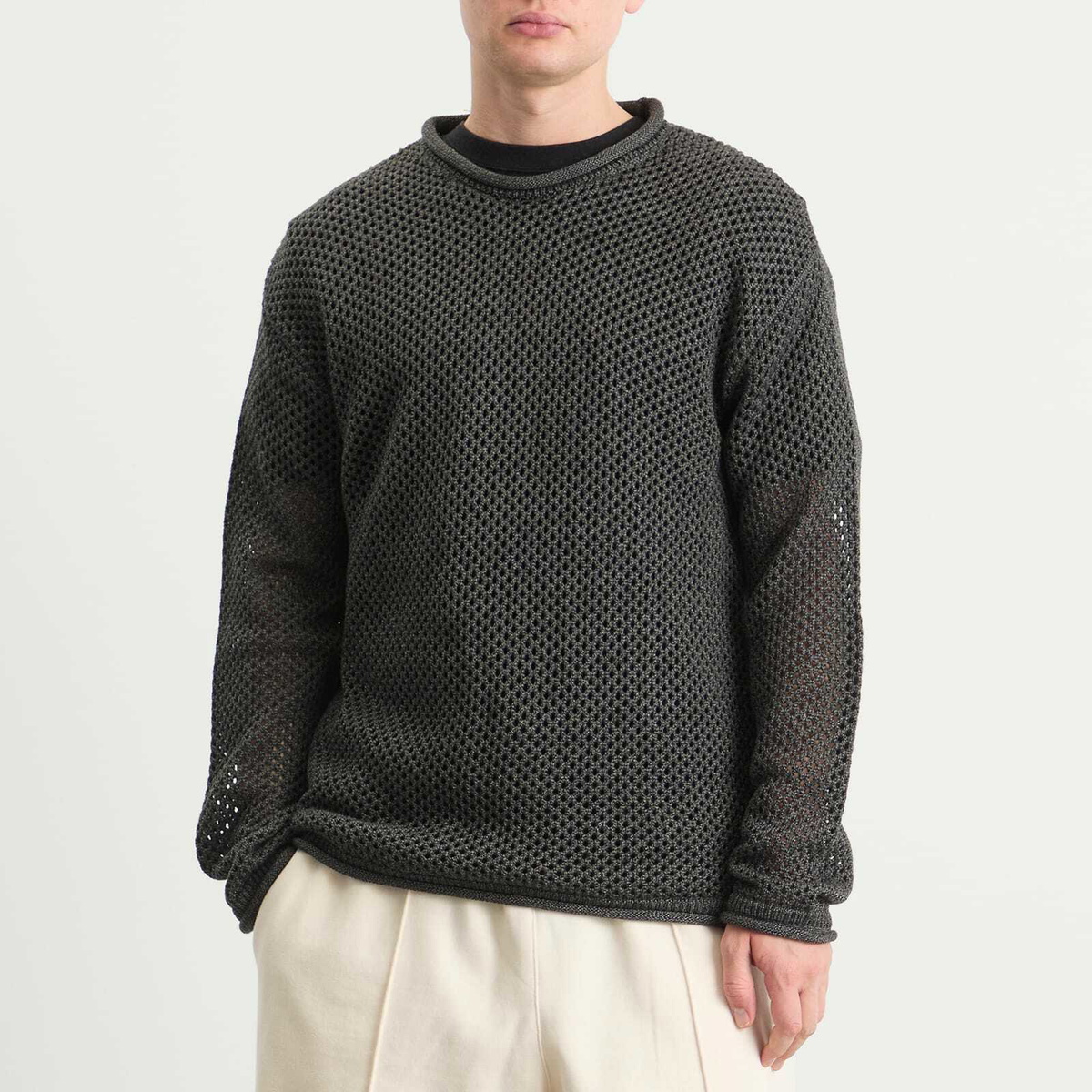 Merely Made Men's Netting Sweater in Black