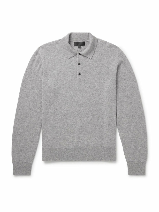 Photo: Nili Lotan - Jovan Cashmere Polo Shirt - Gray