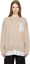 MM6 Maison Margiela Pink 'Two in One' Varsity Knit Sweater