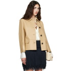 TOTEME Beige Bonded Leather Jacket