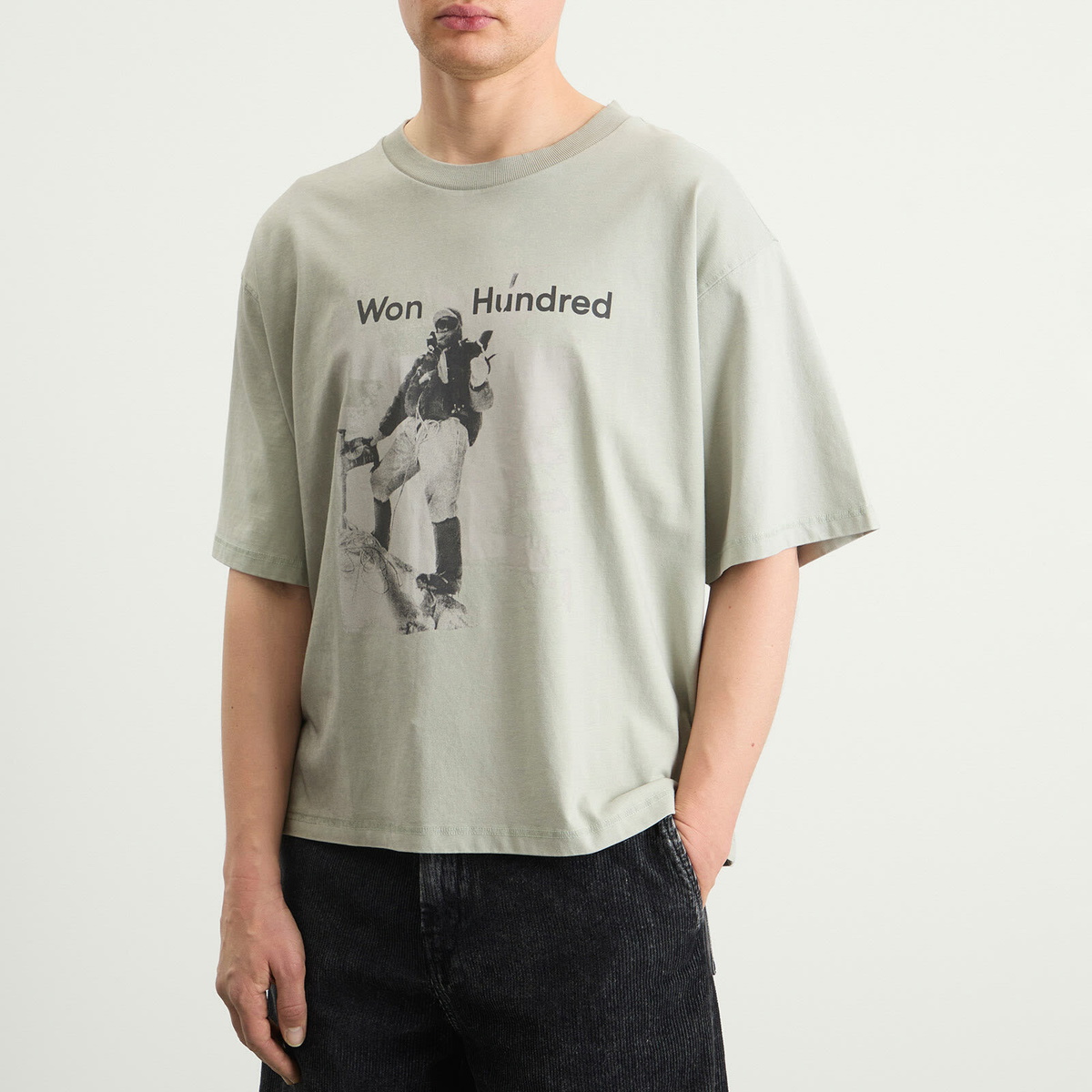 Won Hundred Men's Houston Mountain T-Shirt in Washed Puritan Grey