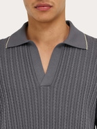 Ferragamo Mens Knitted polo top in Grey