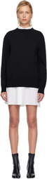 sacai White & Black Poplin & Cotton Knit Minidress