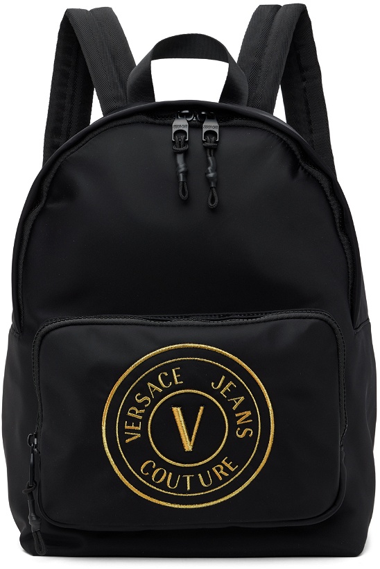 Photo: Versace Jeans Couture Black V-Emblem Backpack