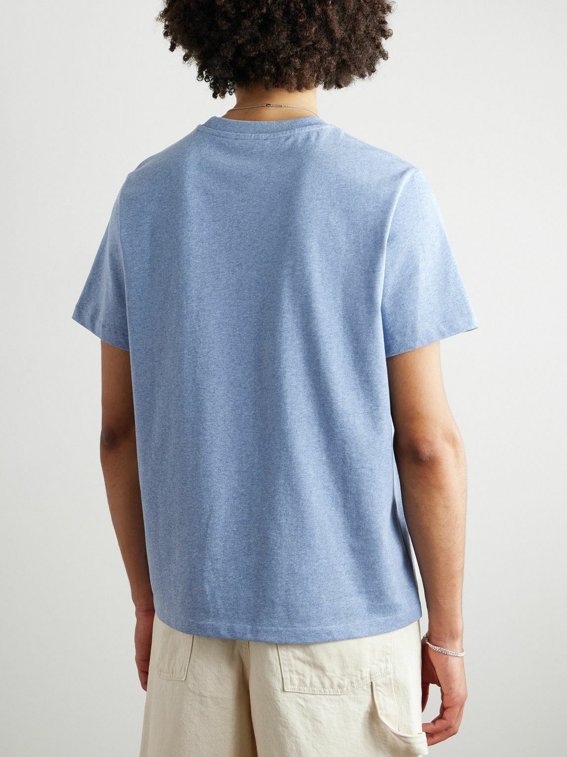 A.P.C. - Logo-Embroidered Cotton-Jersey T-Shirt - Blue