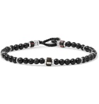 Mikia - Rainbow Obsidian, Silver-Plated and Glass Beaded Bracelet - Black