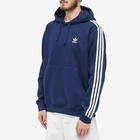 Adidas Men's 3 Stripe Hoodie in Night Indigo