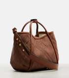 Max Mara Marin Small leather-trimmed top-handle bag