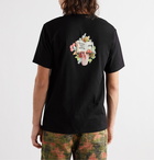 Stüssy - Printed Cotton-Jersey T-Shirt - Black