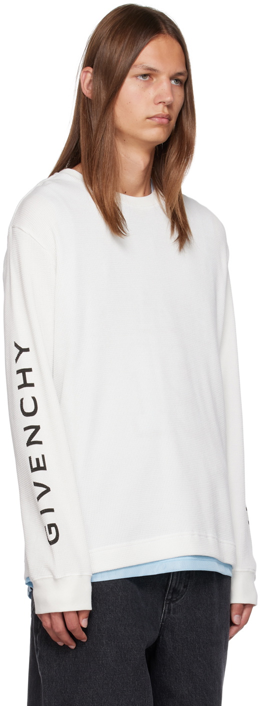 Givenchy White Printed Long Sleeve T-Shirt Givenchy