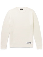 A.P.C. - Logo-Jacquard Wool Sweater - Neutrals