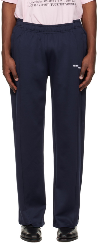 Photo: VETEMENTS Navy Cut-Up Athletic Sweatpants