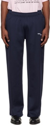 VETEMENTS Navy Cut-Up Athletic Sweatpants