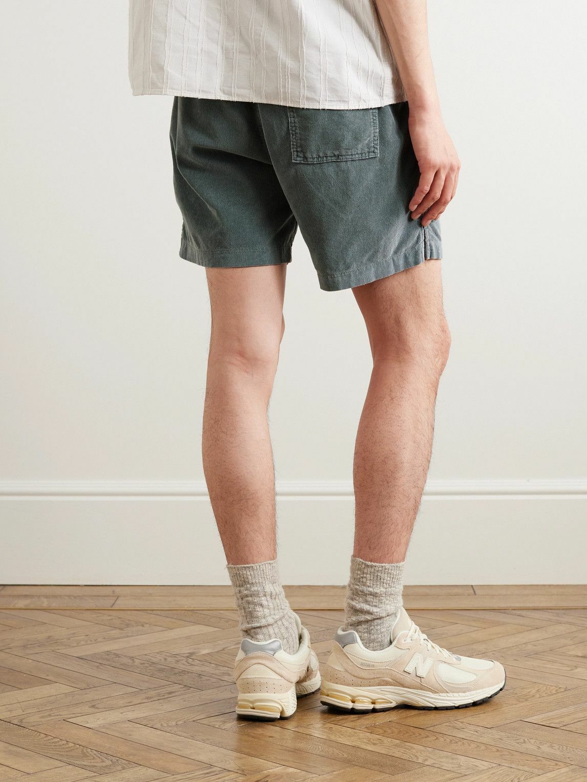 SAVE KHAKI UNITED Easy Straight-Leg Cotton-Corduroy Drawstring Shorts for  Men