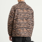 Taion Men's Down Coach Jacket in Black/Gold Tiger Camo