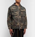 Rhude - Jersey-Trimmed Camouflage-Print Cotton-Twill Hooded Jacket - Army green