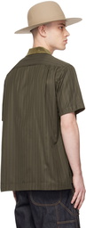 sacai Khaki Striped Shirt