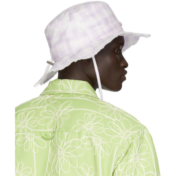 Jacquemus Purple and White Le Bob Artichaut Bucket Hat Jacquemus display picture 1