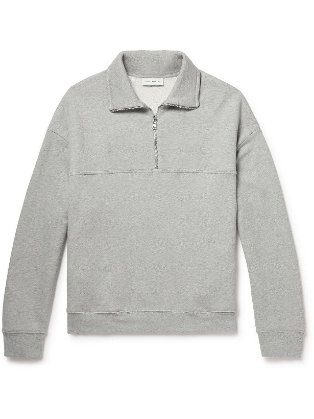 Photo: Ninety Percent - Organic Cotton-Jersey Half-Zip Sweatshirt - Gray