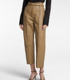 Petar Petrov Pollis B belted high-rise leather pants