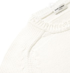 SAINT LAURENT - Slim-Fit Distressed Cotton Sweater - Neutrals