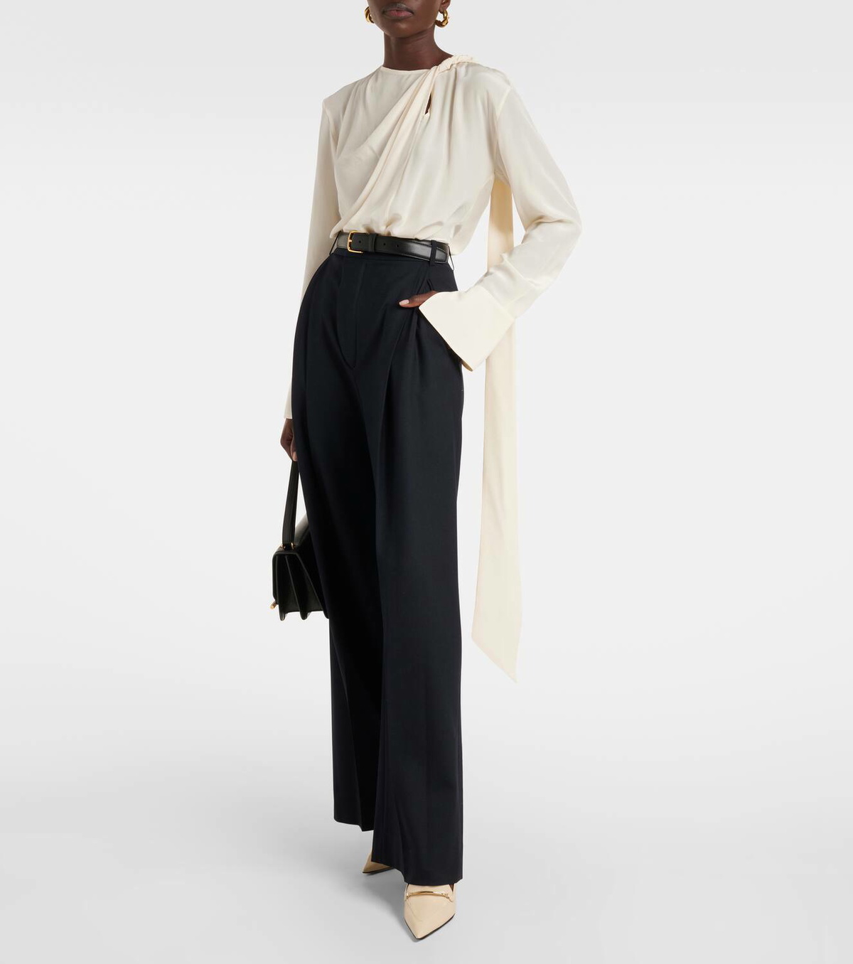 Victoria Beckham Scarf-detail silk blouse