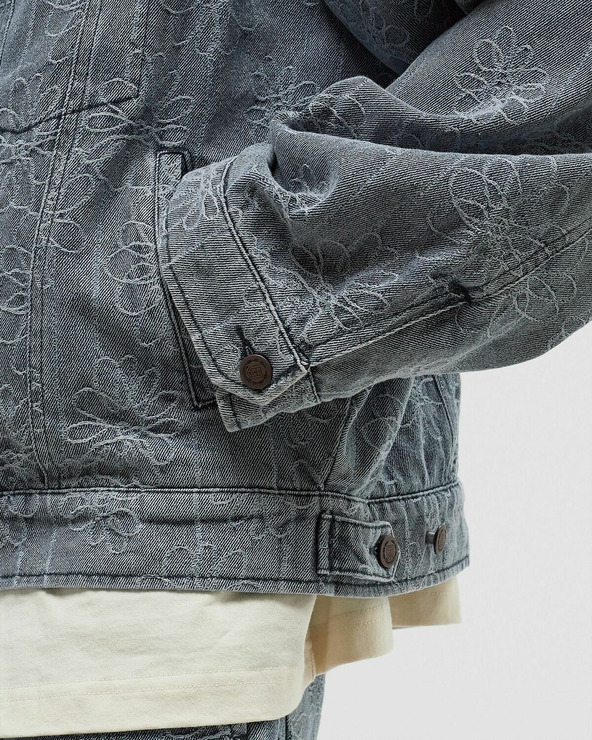 Honor The Gift FLOWER JACQUARD JACKET Grey Mens Denim Jacket