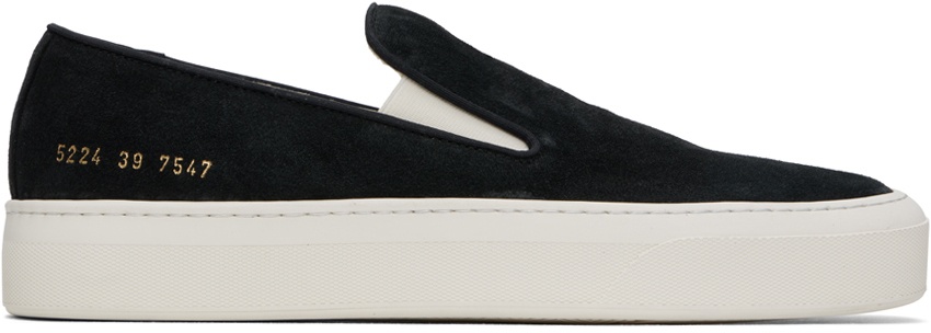 Photo: Common Projects Black Slip On Suede Sneakers