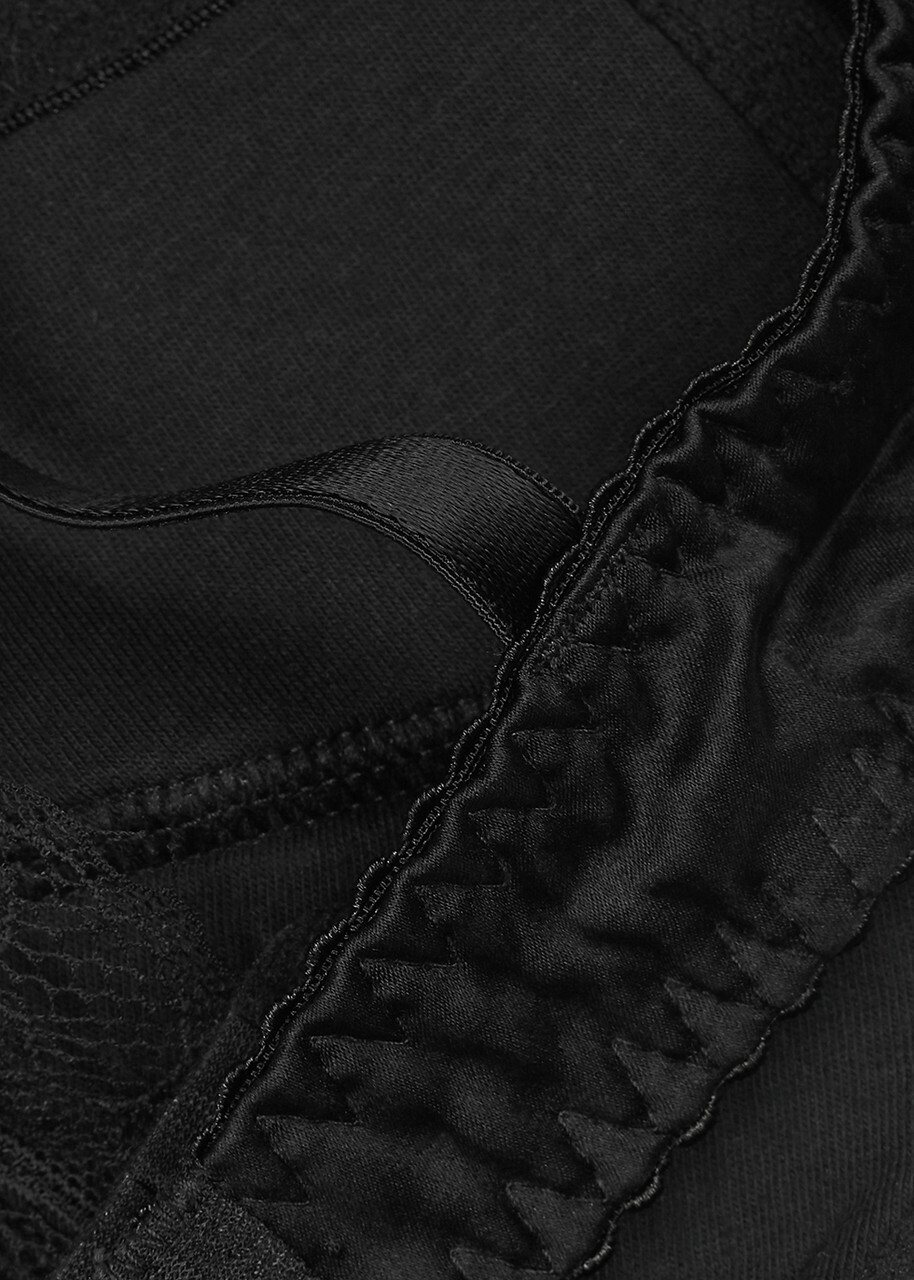Fleur OF England Signature Silk-blend Plunge bra Black