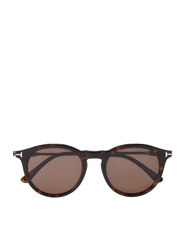 Photo: TOM FORD - Olivier-02 Round-Frame Tortoiseshell Acetate Sunglasses - Brown