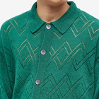 Eastlogue Men's Crochet Cardigan in Green