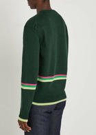 JW Anderson Sheep Striped Cotton-knit Jumper Green