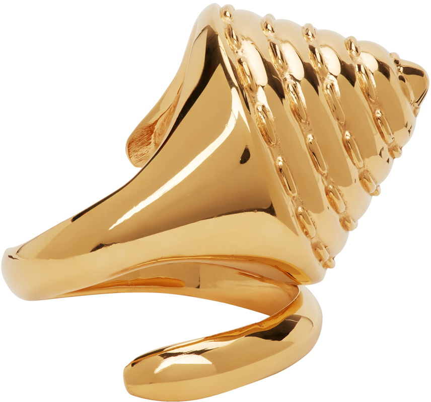 Jean Paul Gaultier SSENSE Exclusive Gold Alan Crocetti Edition Cone Bra  Knuckle Ring Jean Paul Gaultier