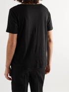 SAINT LAURENT - Slub Linen T-Shirt - Black - S