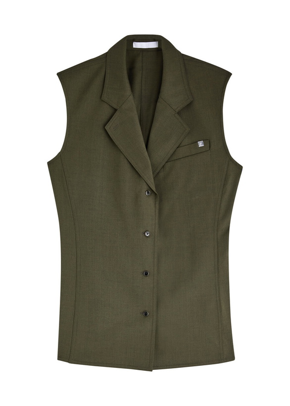 Photo: Helmut Lang Modest Wool Waistcoat Green